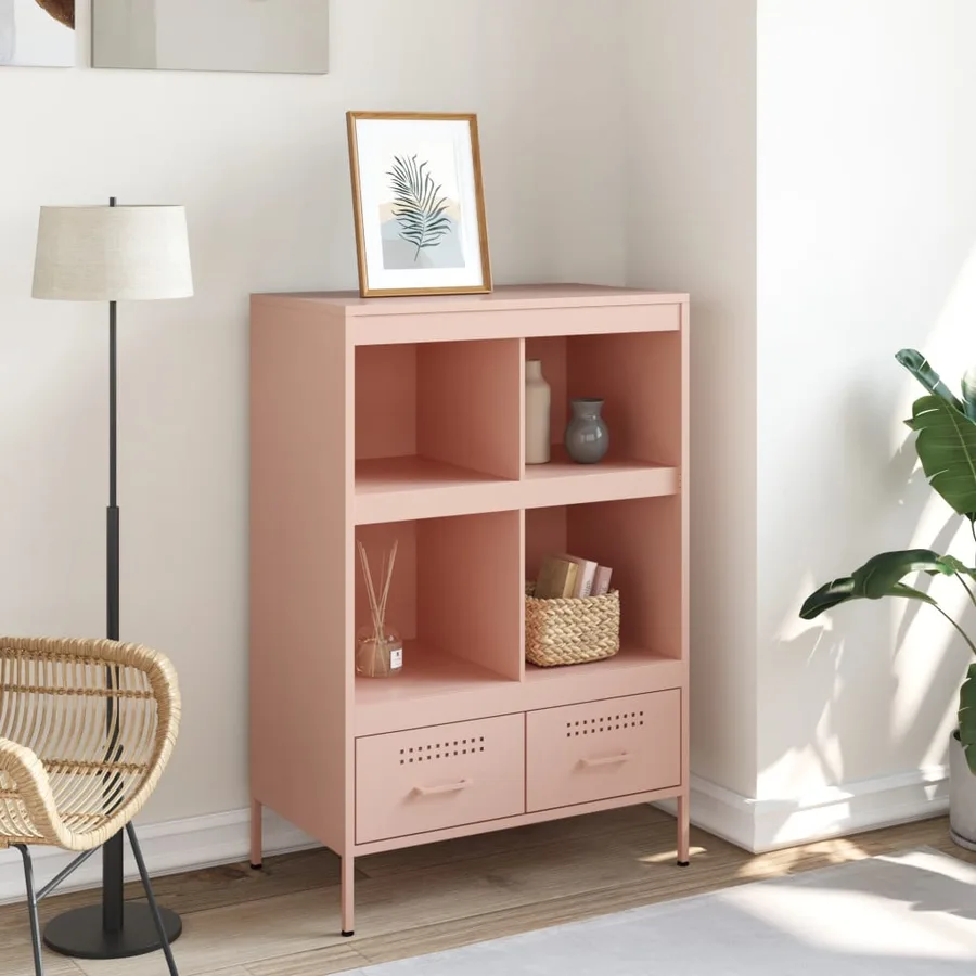 Buffet haut rose 68x39x101,5 cm acier - 3