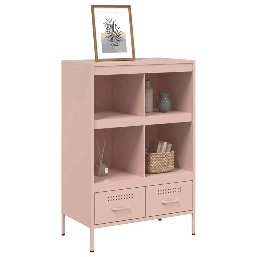 Buffet haut rose 68x39x101,5 cm acier - 4