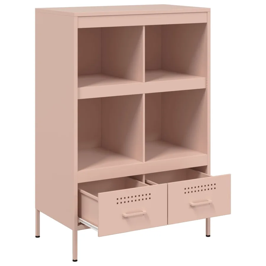 Buffet haut rose 68x39x101,5 cm acier - 9