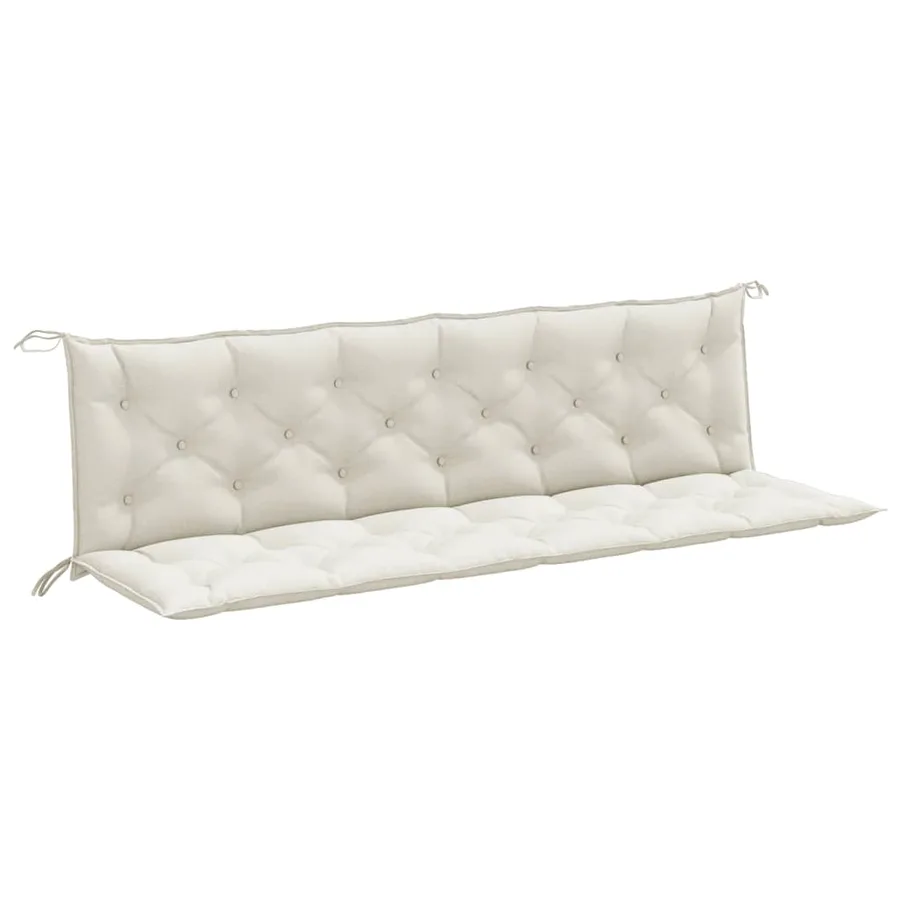 Coussins de banc de jardin lot de 2 crème mélangé tissu - 2