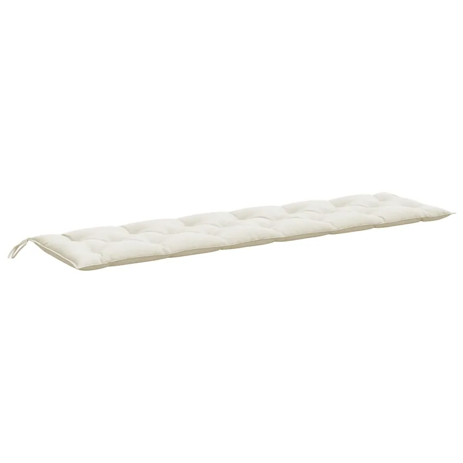 Coussins de banc de jardin lot de 2 crème mélangé tissu - 5