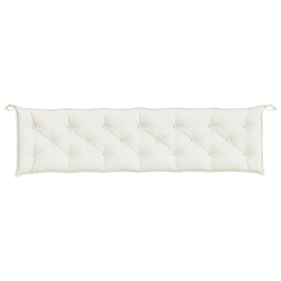 Coussins de banc de jardin lot de 2 crème mélangé tissu - 6