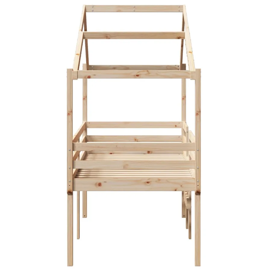 Lit haut sans matelas 90x200 cm bois de pin massif - 7