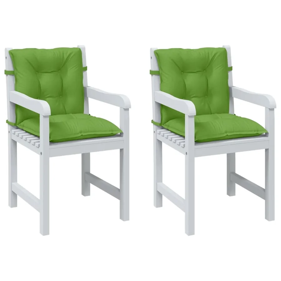 Coussins de chaise à dossier bas lot de 2 vert mélangé tissu