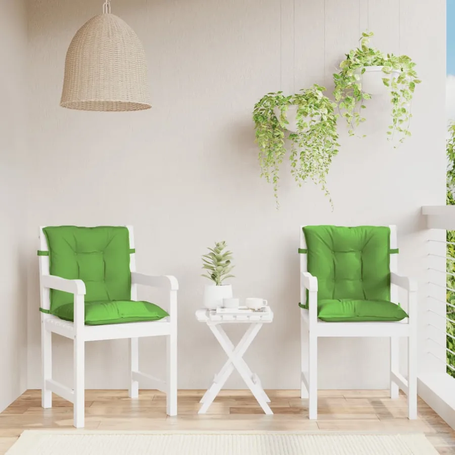 Coussins de chaise à dossier bas lot de 2 vert mélangé tissu - 3