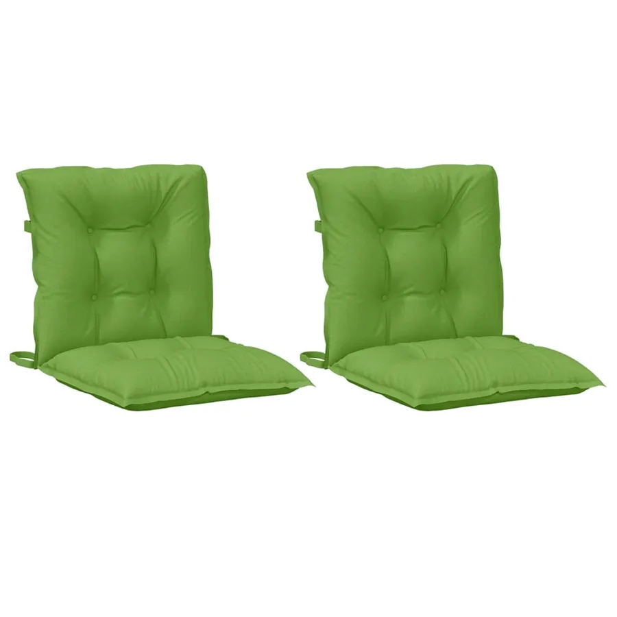Coussins de chaise à dossier bas lot de 2 vert mélangé tissu - 4