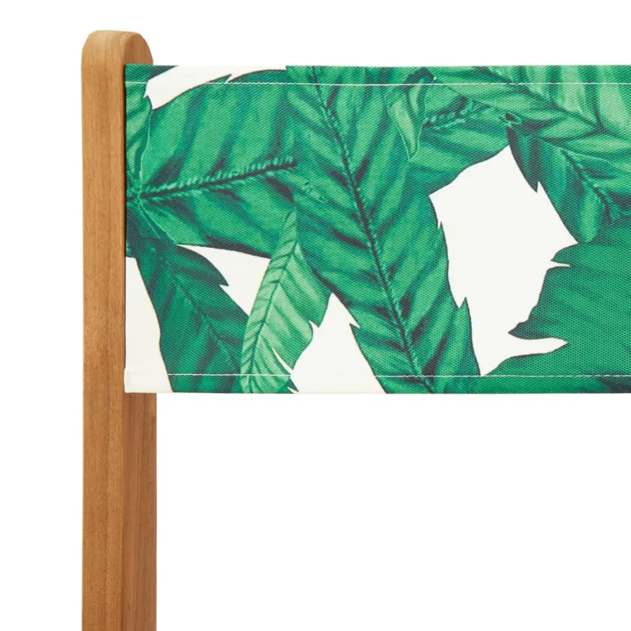 Ensemble de bistro 3 pcs motif de feuilles tissu et bois massif - 9