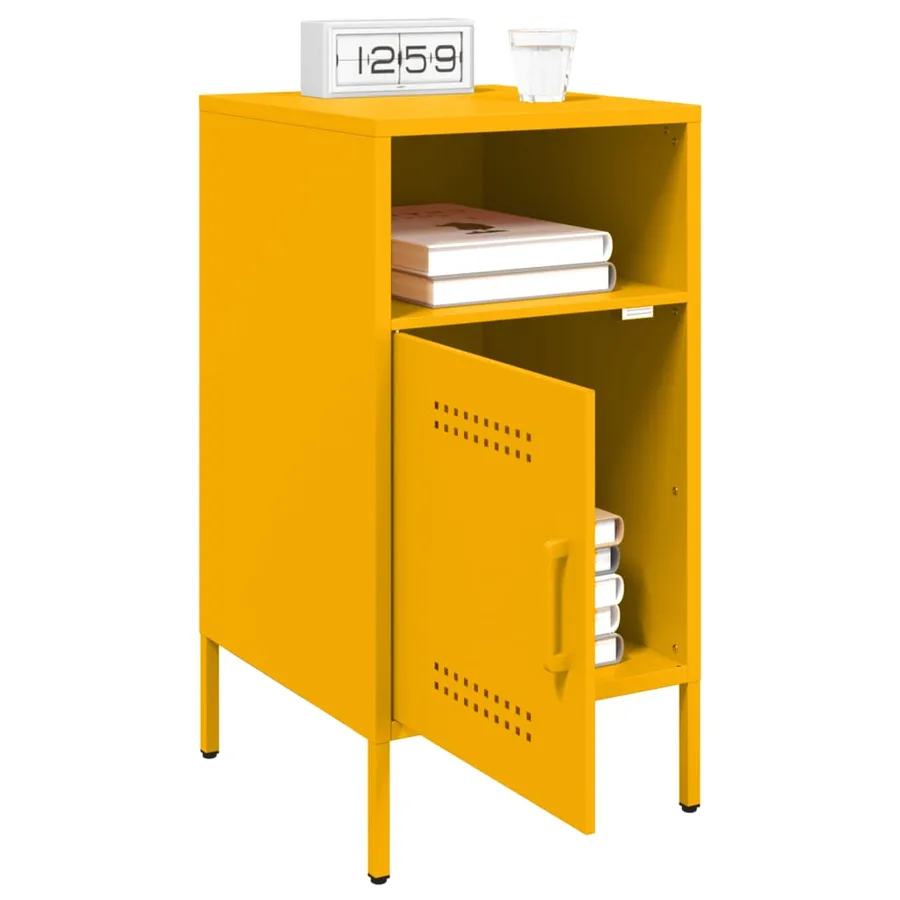 Tables de chevet 2 pcs jaune moutarde 36x39x68 cm acier - 4