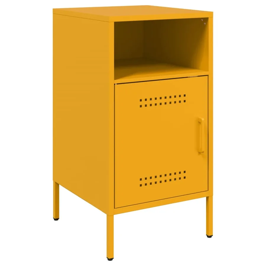 Tables de chevet 2 pcs jaune moutarde 36x39x68 cm acier - 5