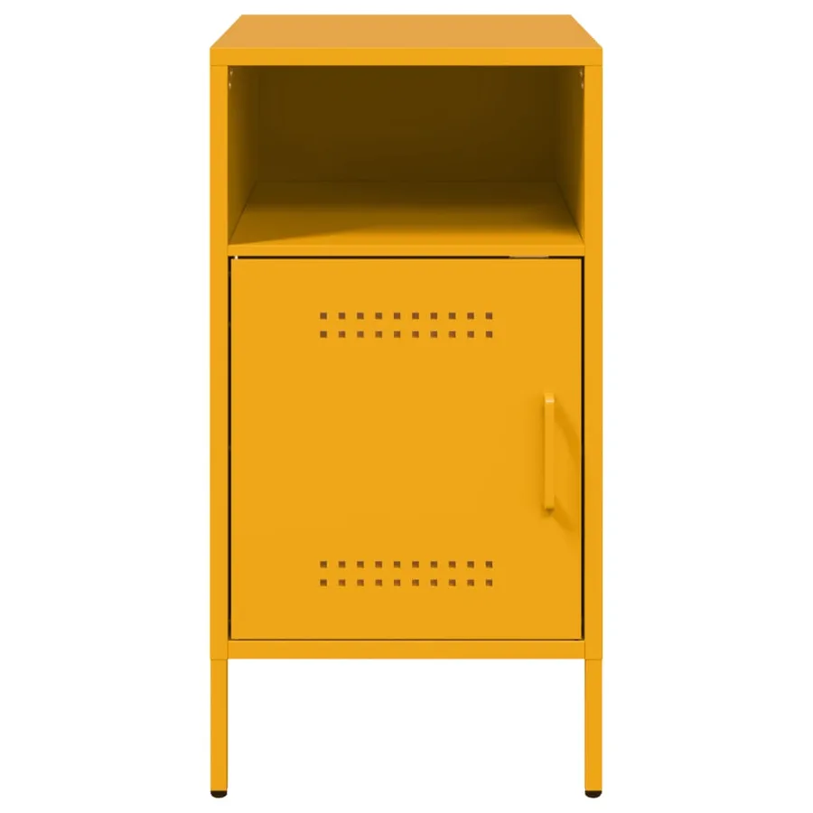 Tables de chevet 2 pcs jaune moutarde 36x39x68 cm acier - 6