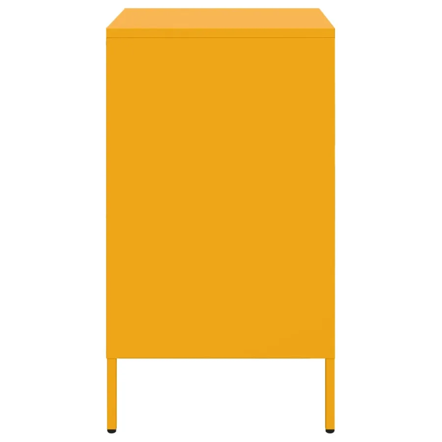 Tables de chevet 2 pcs jaune moutarde 36x39x68 cm acier - 7