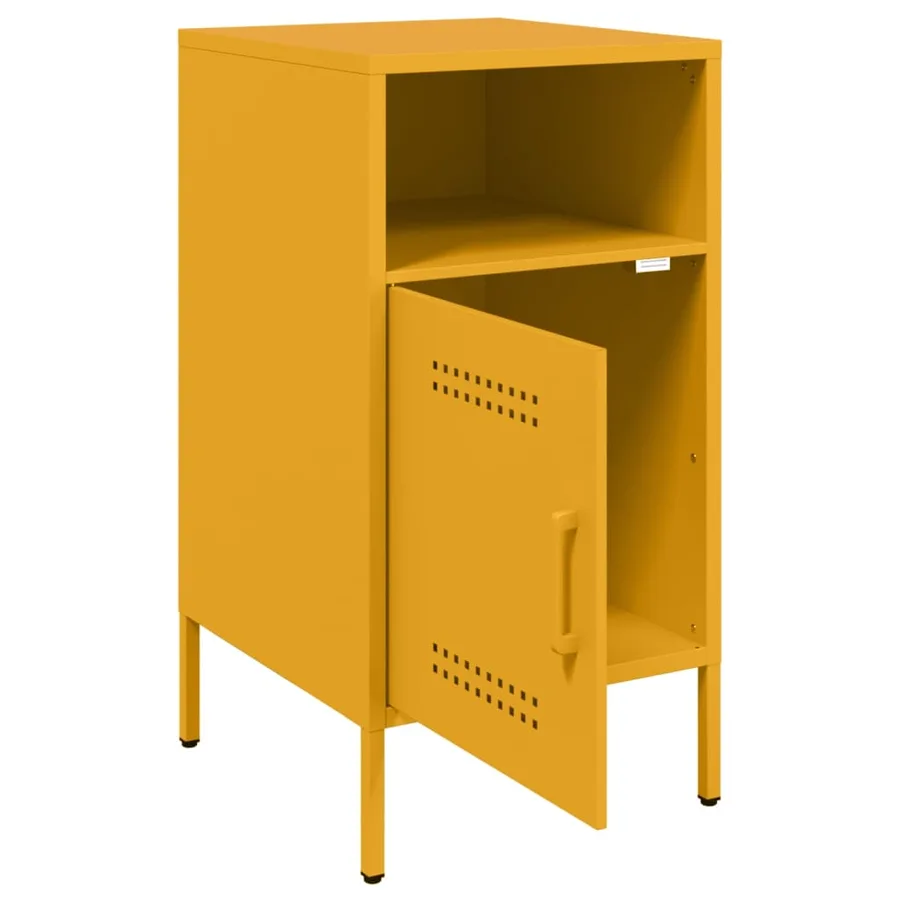 Tables de chevet 2 pcs jaune moutarde 36x39x68 cm acier - 9