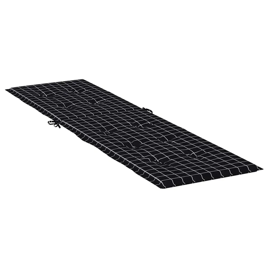 Coussin de chaise longue motif à carreaux noir tissu oxford - 4