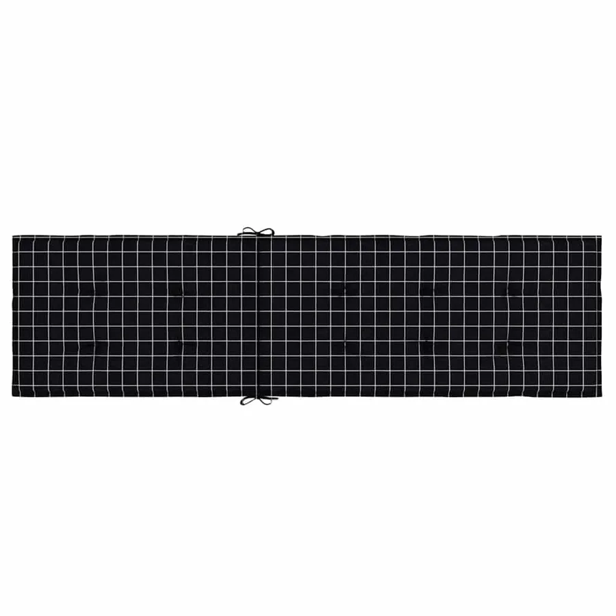 Coussin de chaise longue motif à carreaux noir tissu oxford - 5