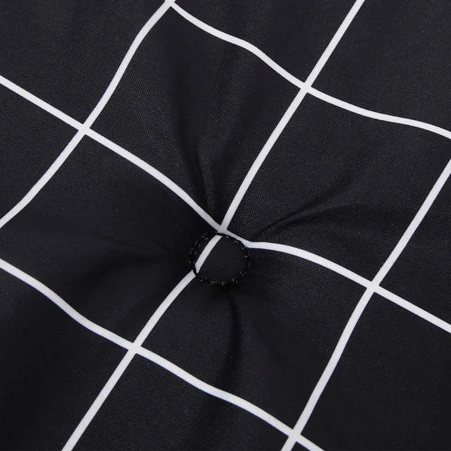 Coussin de chaise longue motif à carreaux noir tissu oxford - 7