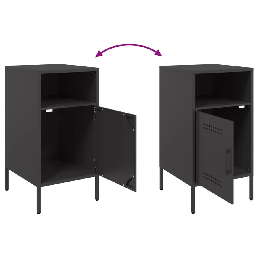 Tables de chevet 2 pcs noir 36x39x68 cm acier - 10