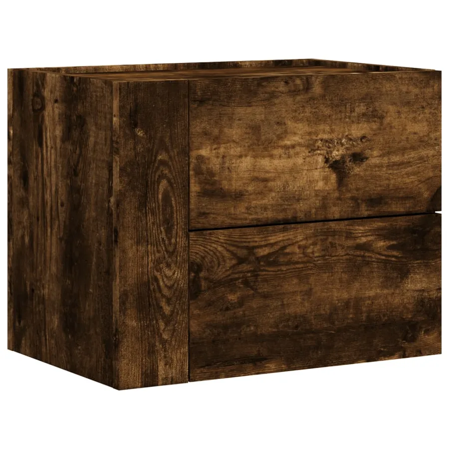 Table de chevet murale chêne fumé 45x30x35 cm - 2