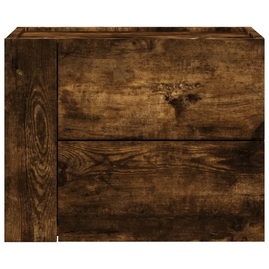 Table de chevet murale chêne fumé 45x30x35 cm - 4