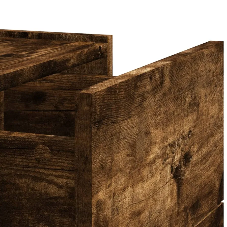 Table de chevet murale chêne fumé 45x30x35 cm - 9