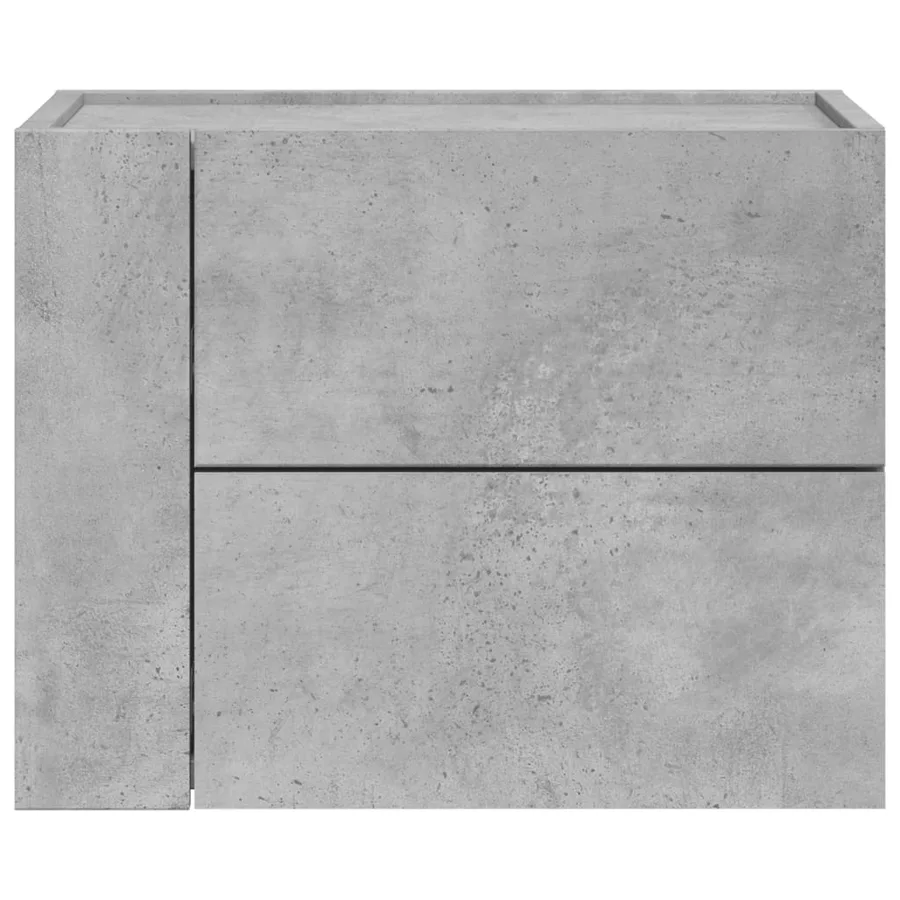 Table de chevet murale gris béton 45x30x35 cm - 4
