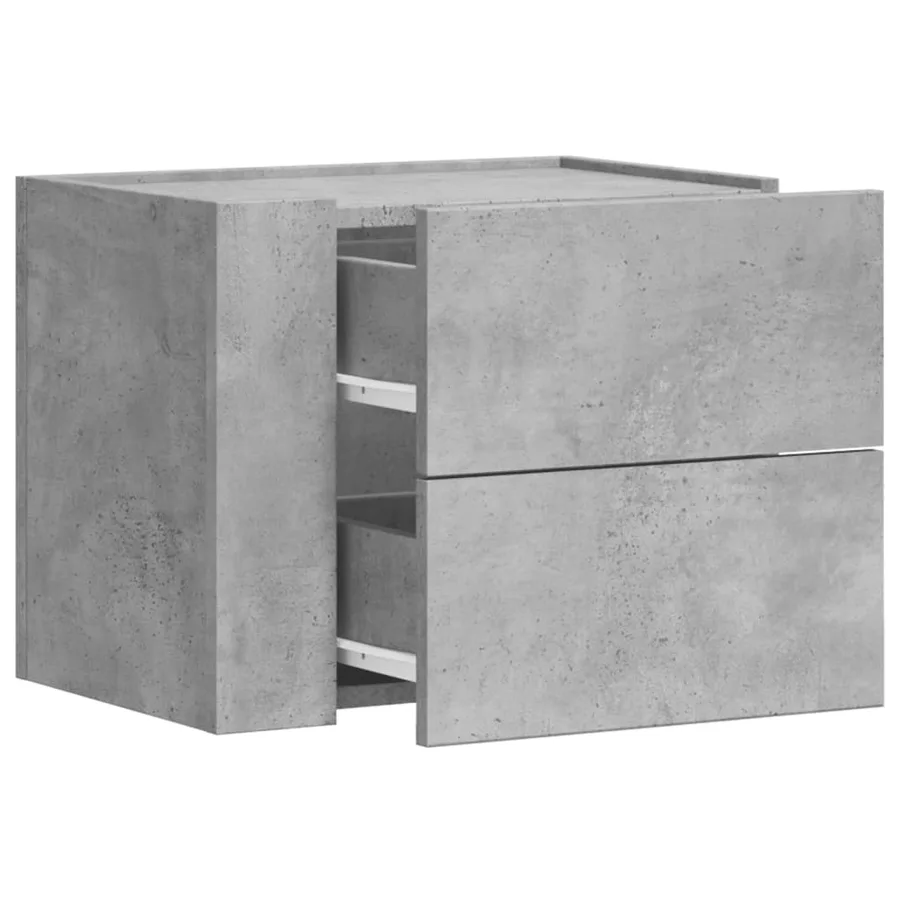 Table de chevet murale gris béton 45x30x35 cm - 7