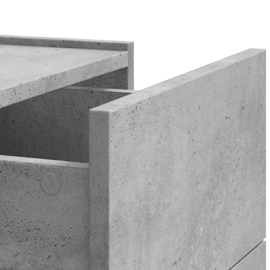 Table de chevet murale gris béton 45x30x35 cm - 9
