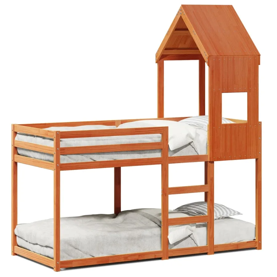 Lit superposé sans matelas cire marron 90x190 cm pin massif - 2
