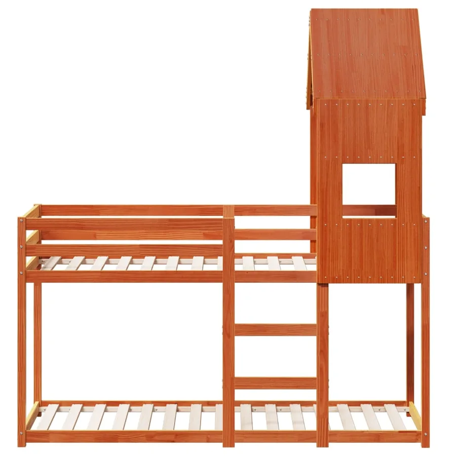 Lit superposé sans matelas cire marron 90x190 cm pin massif - 4