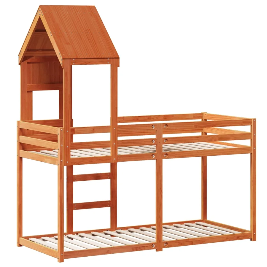 Lit superposé sans matelas cire marron 90x190 cm pin massif - 8