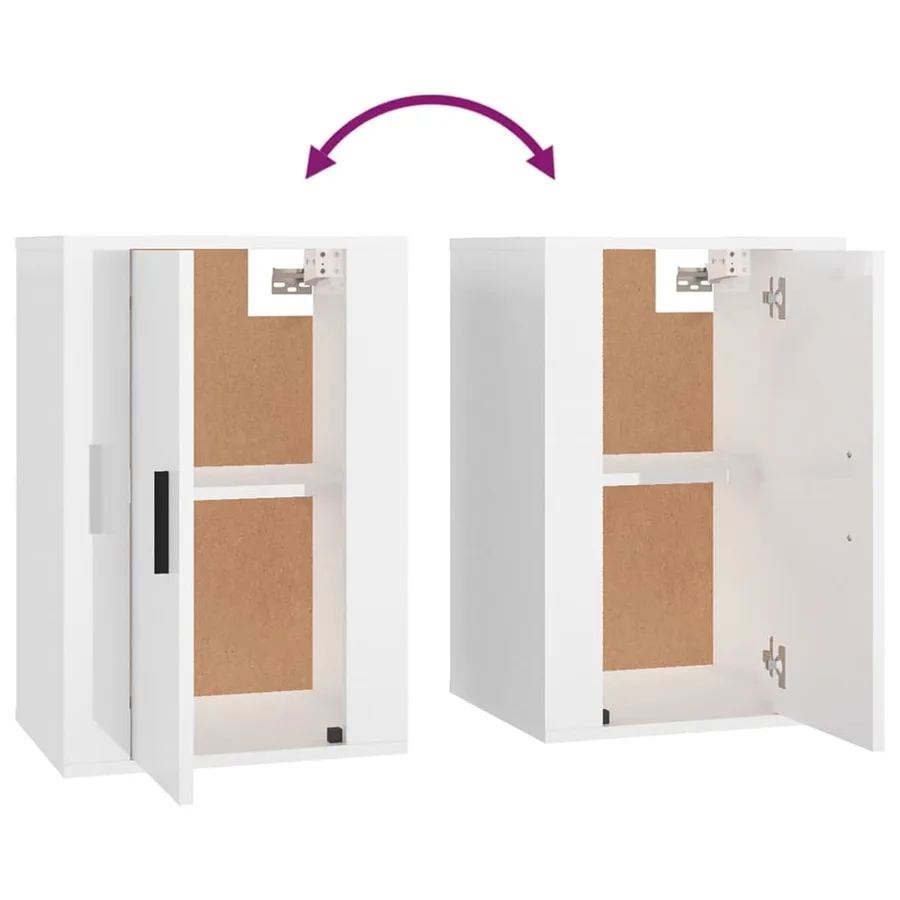 Meubles TV muraux 2 pcs Blanc brillant 40x34,5x60 cm - 8