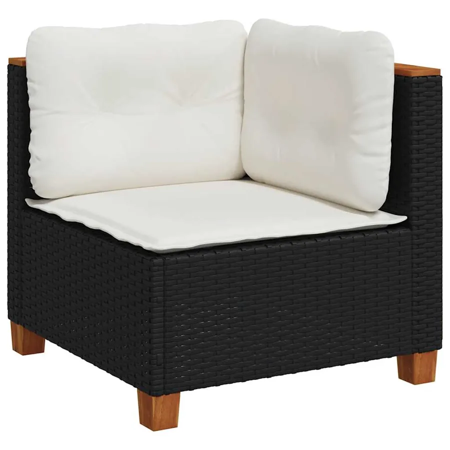 Salon de jardin 7 pcs avec coussins noir résine tressée 63,5 x 63,5 x 62 cm - 68,0 kg - 3