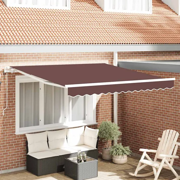 Auvent rétractable automatique marron 300x250 cm