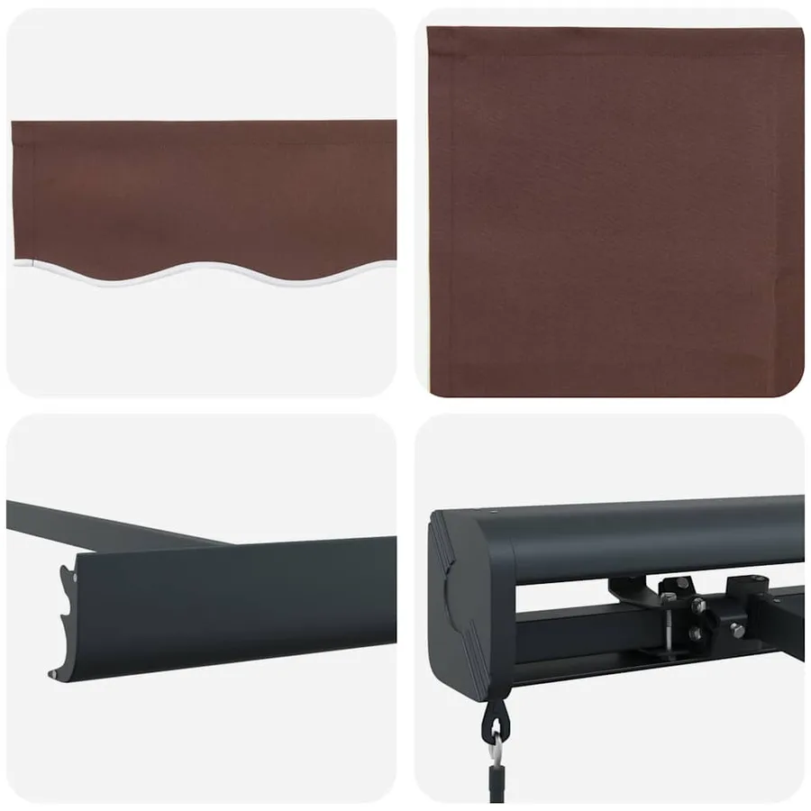 Auvent manuel rétractable marron 300x250 cm - 9