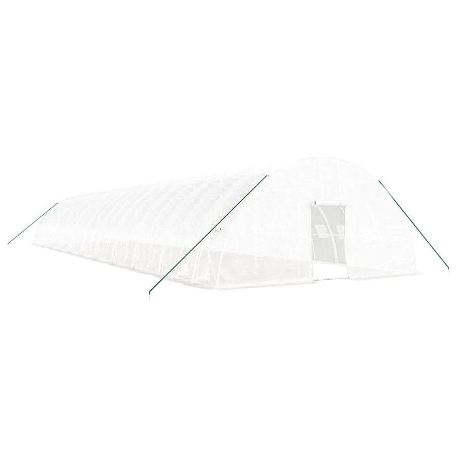 Serre avec cadre en acier blanc 132 m² 22x6x2,85 m - 2