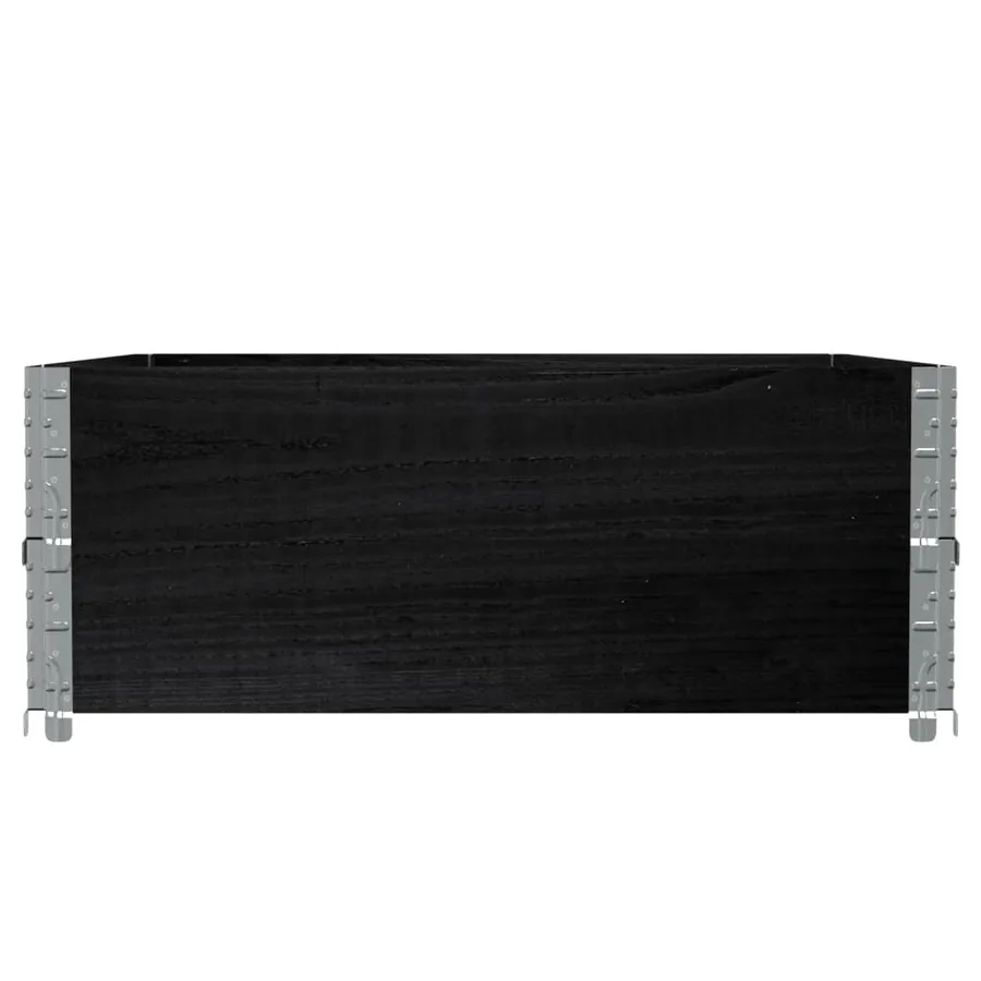 Jardinière noir 100x100 cm bois massif de pin - 4