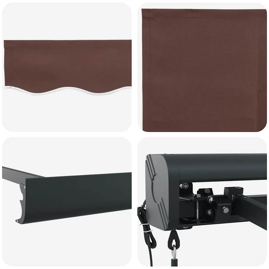 Auvent rétractable automatique marron 500x300 cm - 10