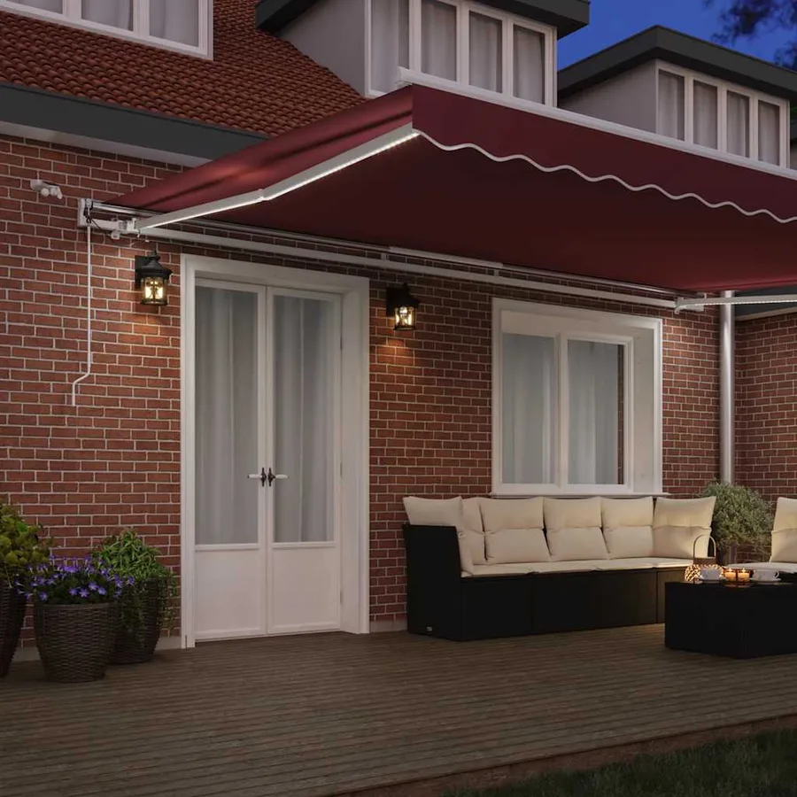 Auvent rétractable automatique avec LED bordeaux 500x300 cm - 3