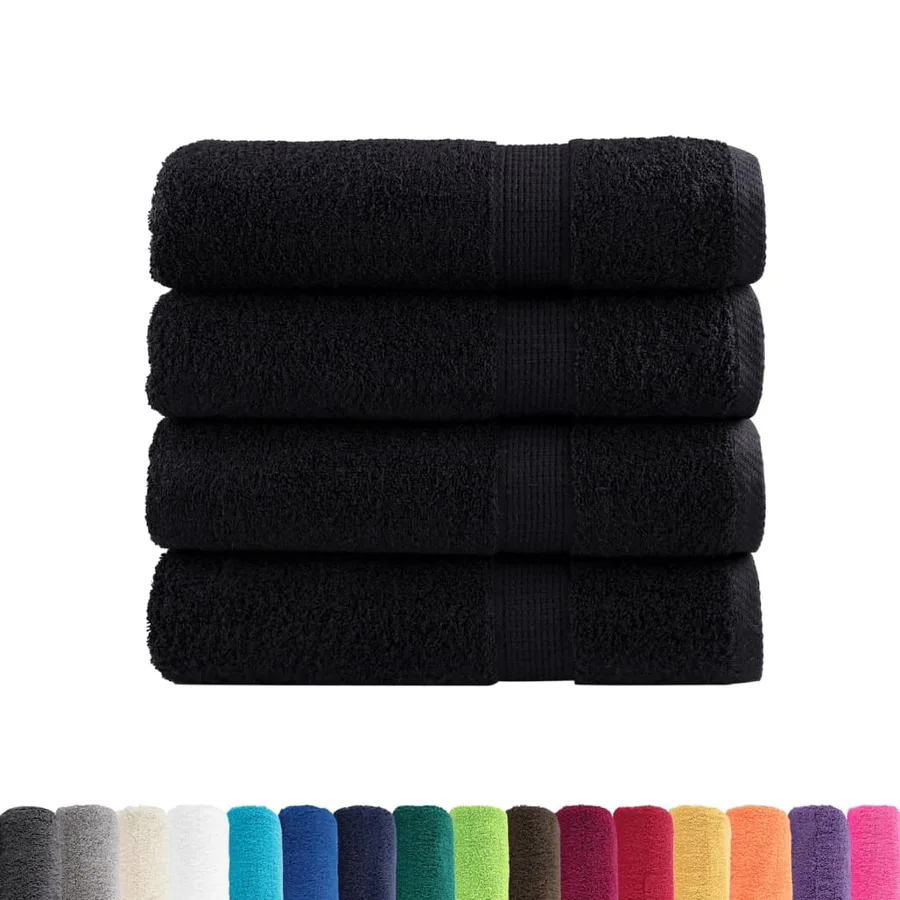 Serviettes de douche de qualité supérieure SOLUND 4 pcs noir - 2
