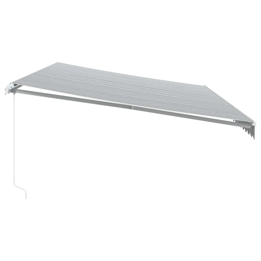 Auvent manuel rétractable anthracite et blanc 600x350 cm - 4
