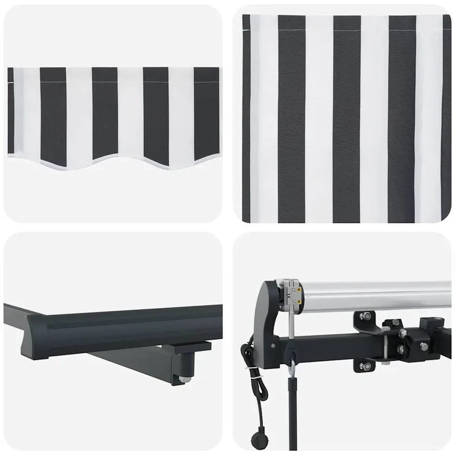 Auvent rétractable automatique anthracite et blanc 450x300 cm - 10