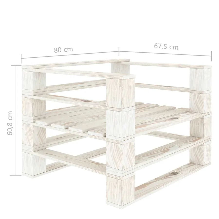 Fauteuil palette de jardin Bois Blanc - 5