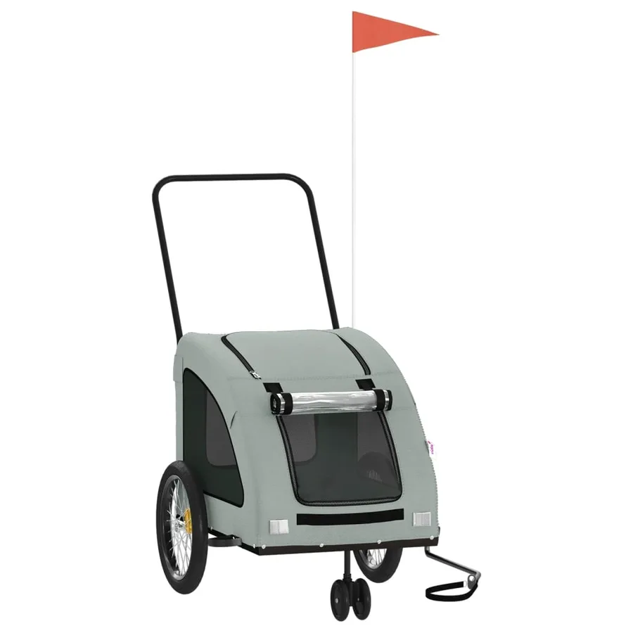 Remorque de vélo pour animaux de compagnie gris - 2