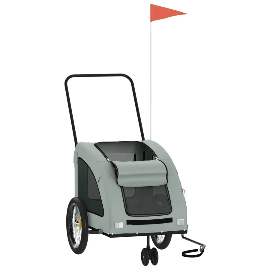 Remorque de vélo pour animaux de compagnie gris - 3