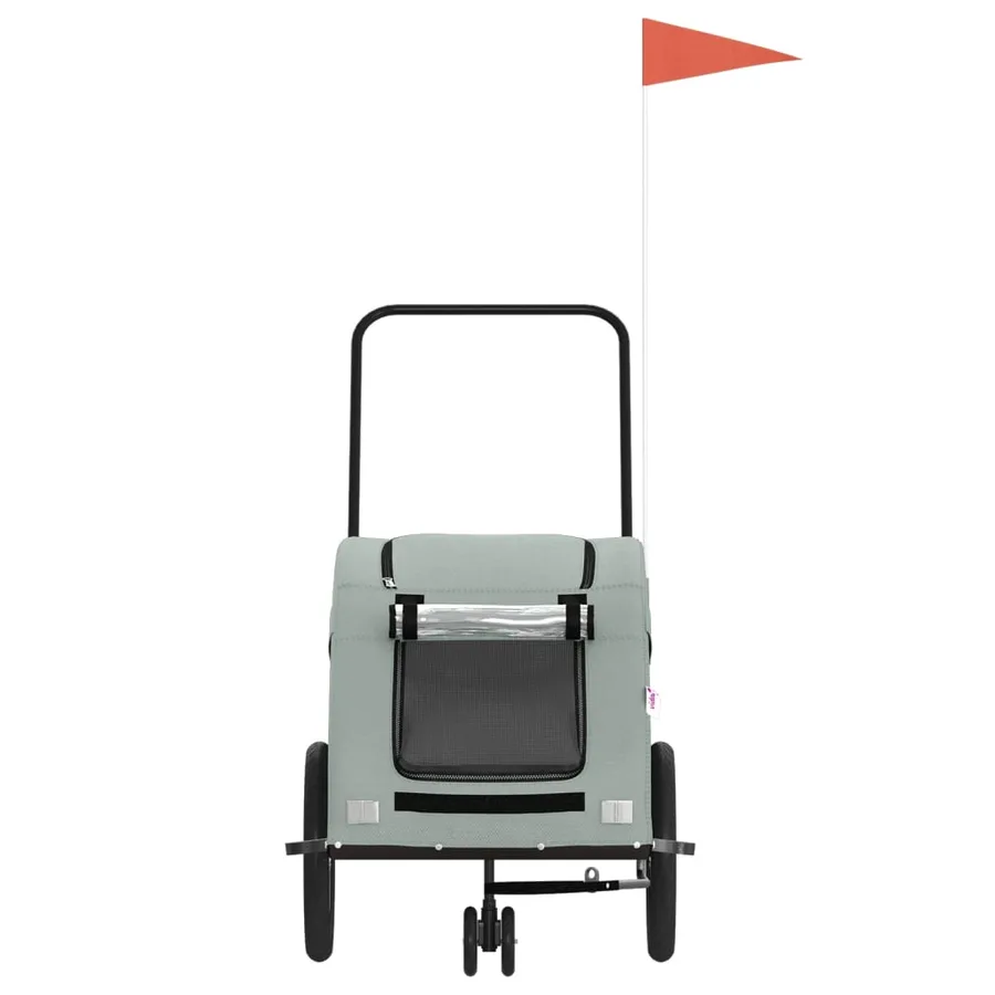Remorque de vélo pour animaux de compagnie gris - 4