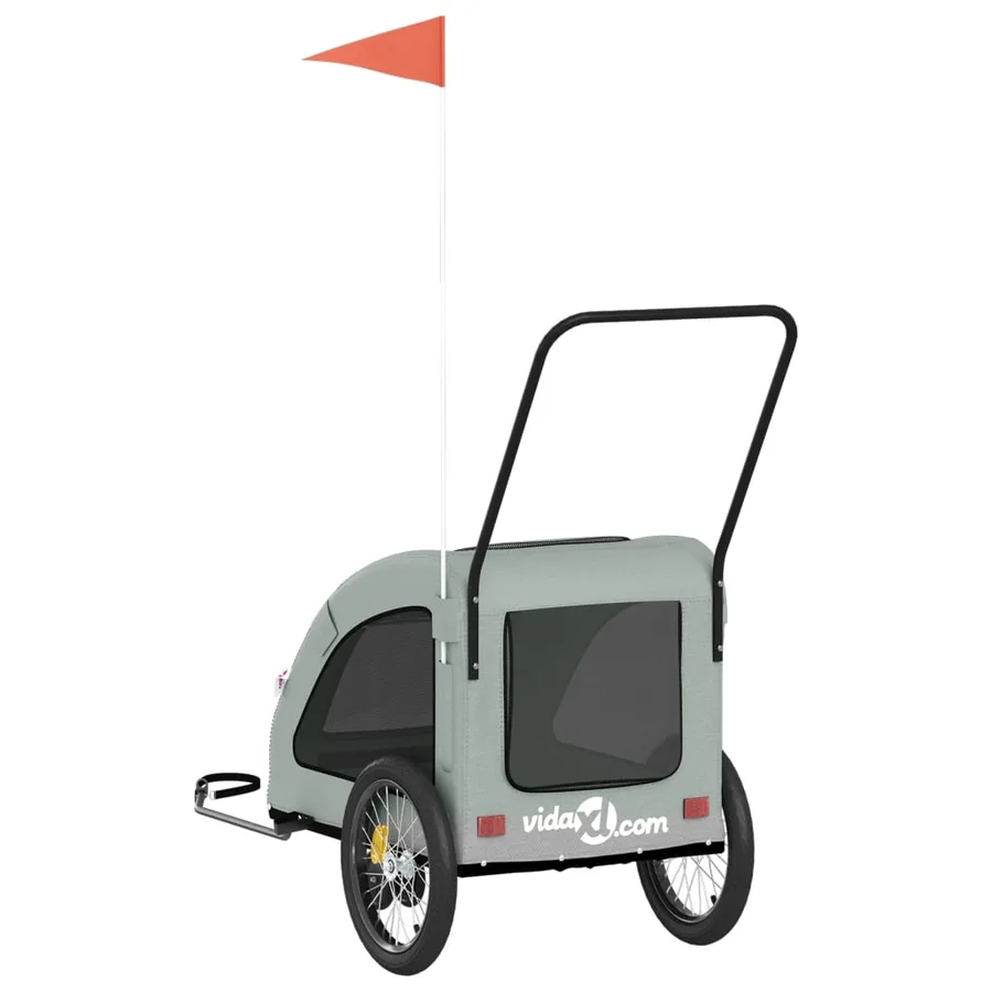 Remorque de vélo pour animaux de compagnie gris - 8