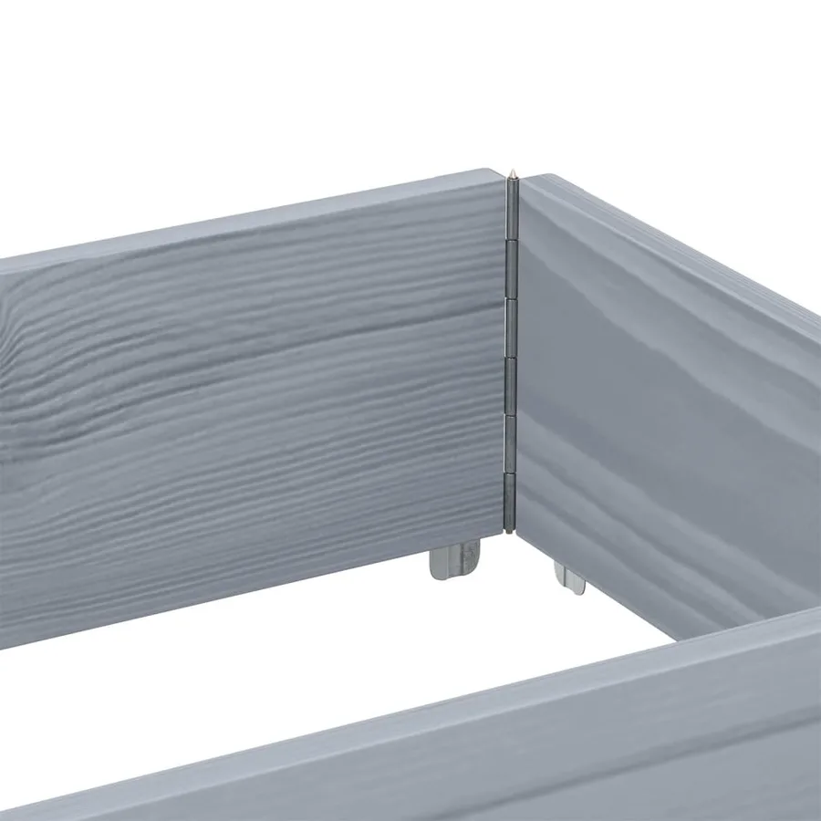 Jardinière gris 150x50 cm bois massif de pin - 7
