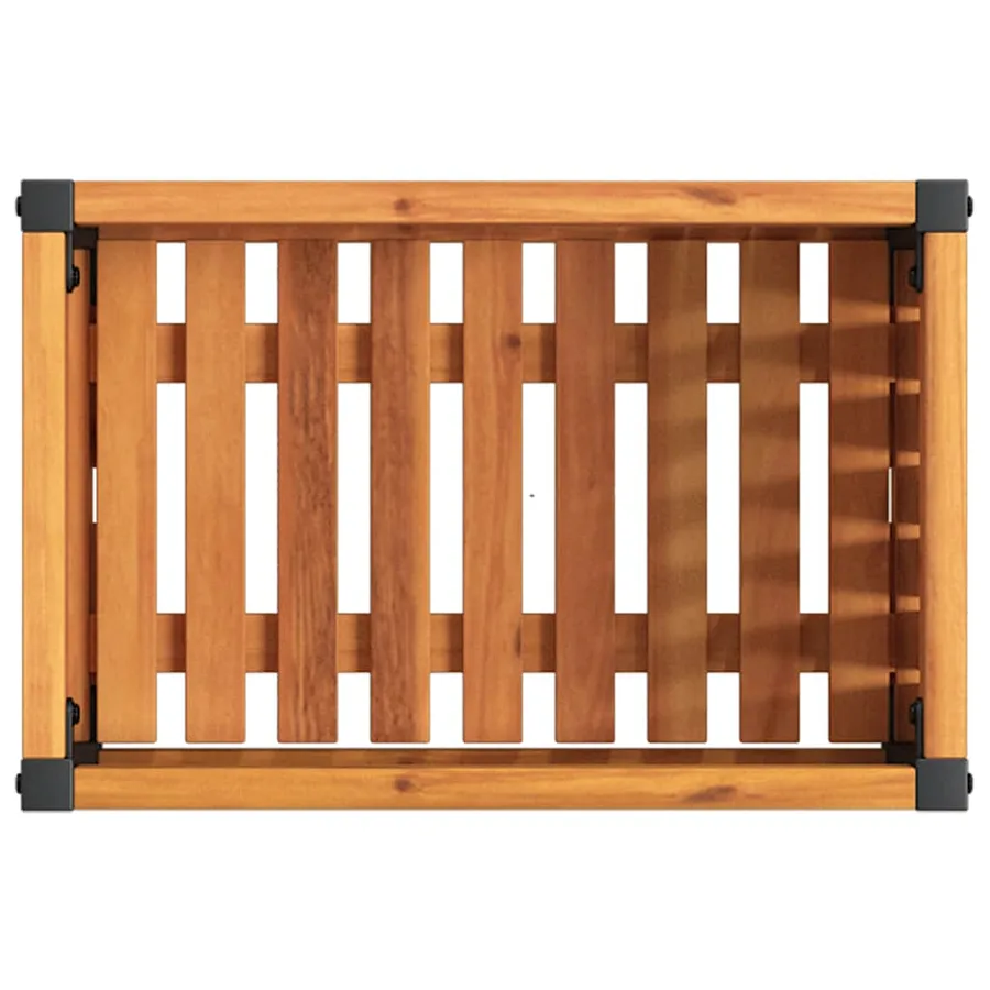 Jardinière 45x30x27,5 cm bois massif d'acacia et acier - 7