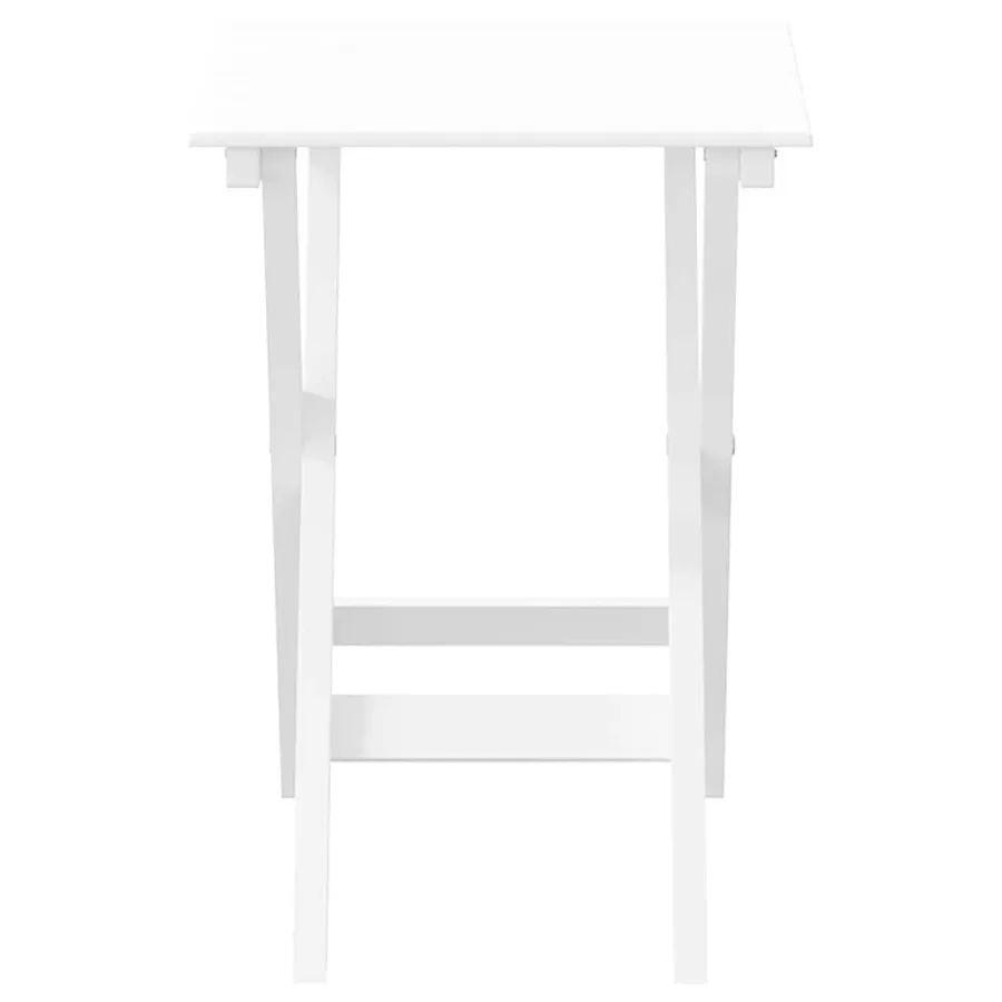 Table d’appoint pliable blanc bois de peuplier massif - 4
