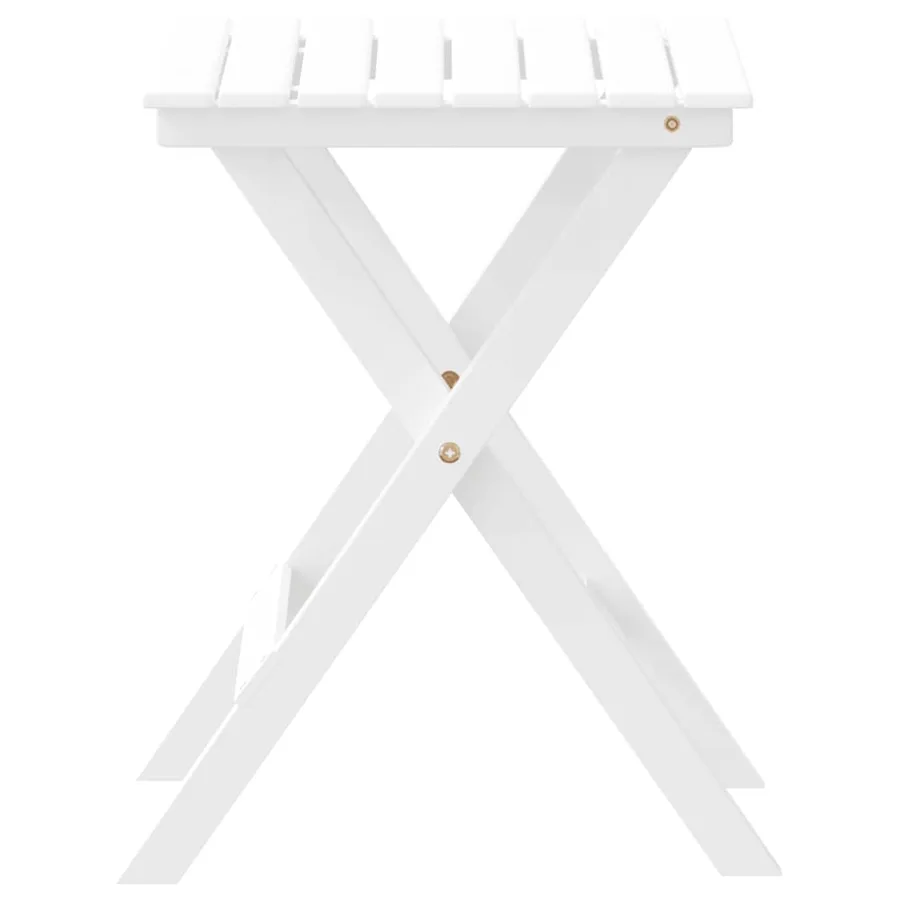 Table d’appoint pliable blanc bois de peuplier massif - 5
