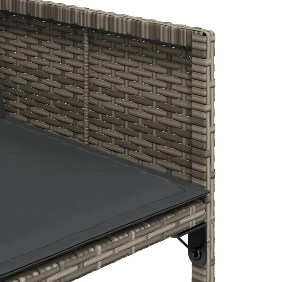 Ensemble à manger de jardin et coussins 7 pcs gris rotin - 7